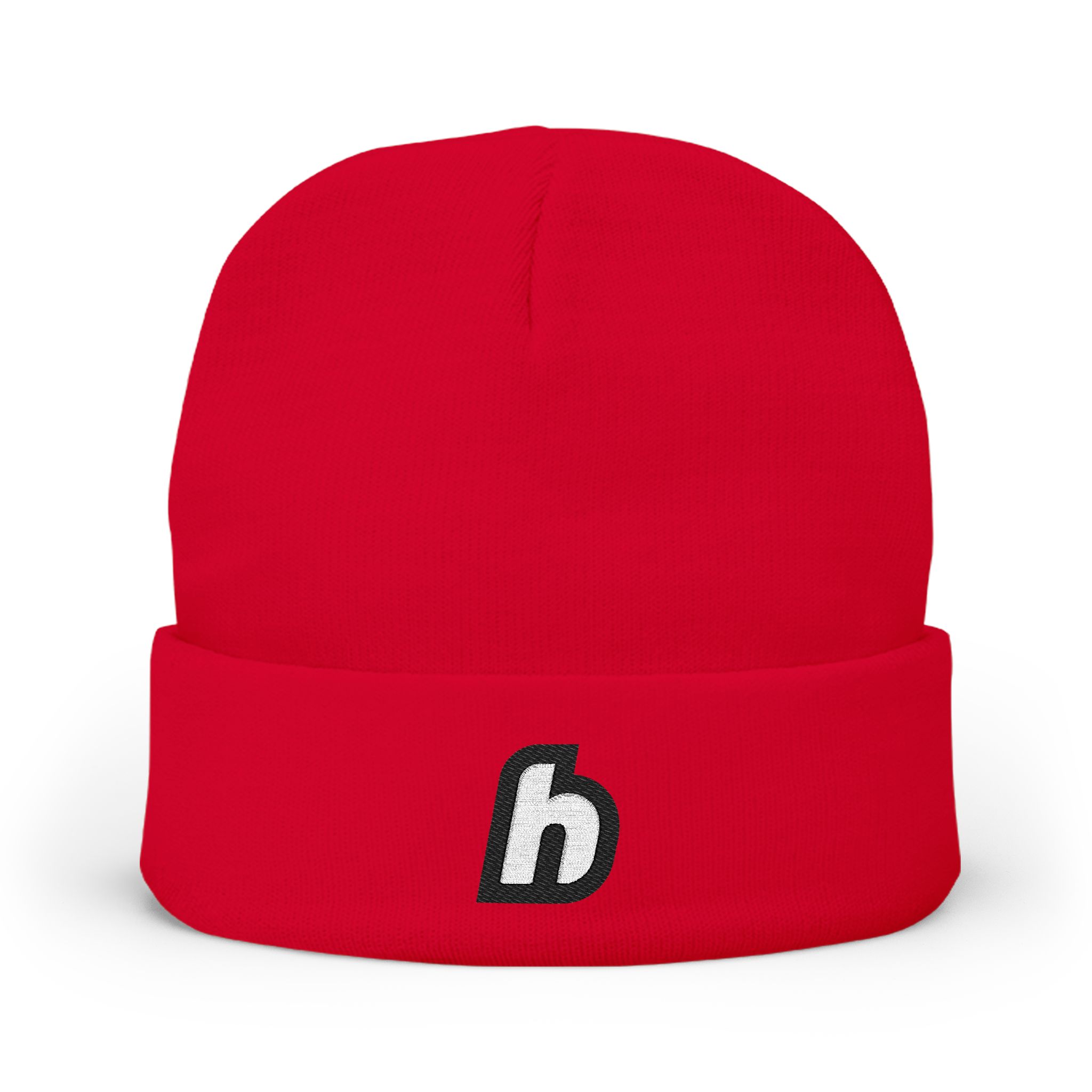 Embroidered ‘h’ Knit Beanie – Minimal Logo Winter Hat - Image 21