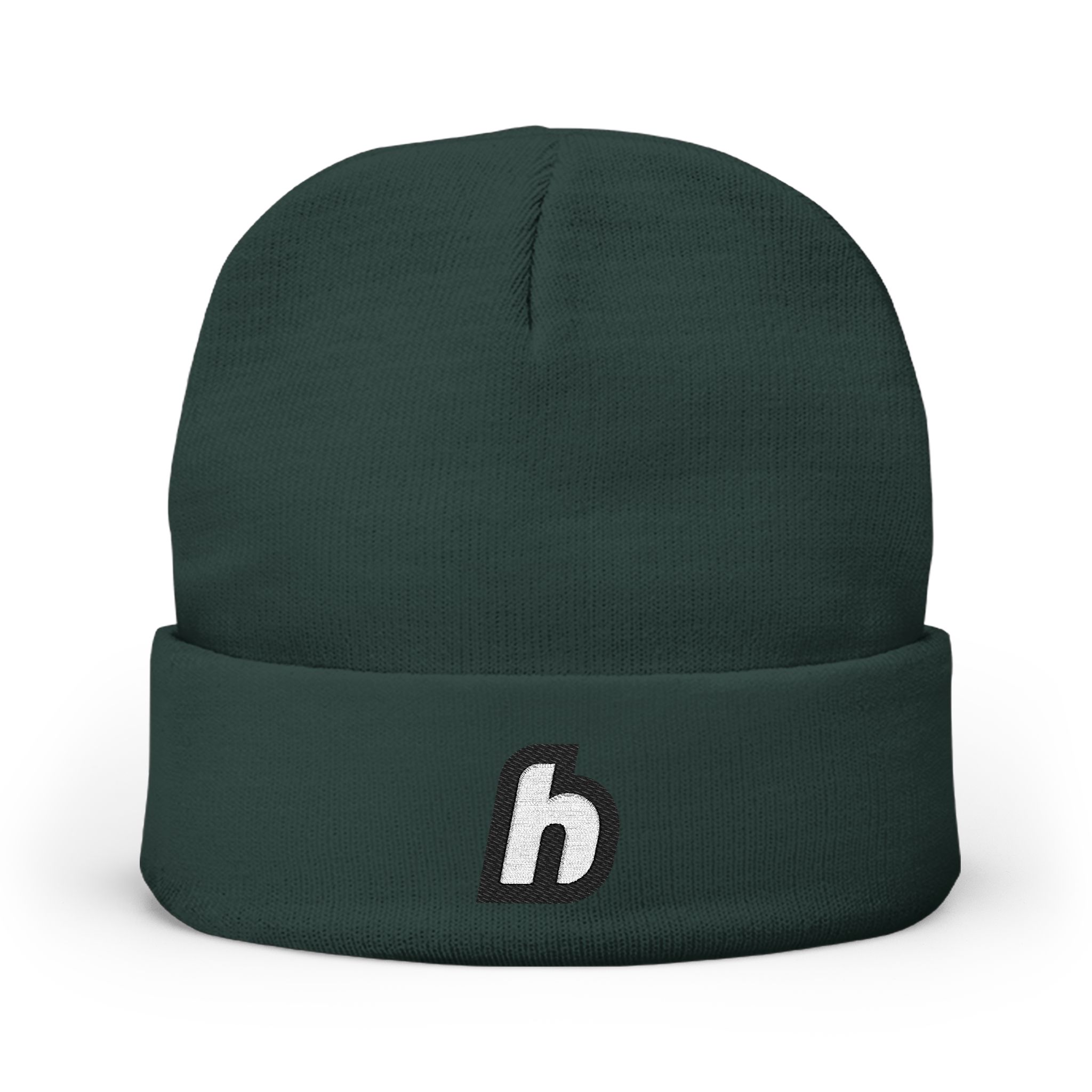 Embroidered ‘h’ Knit Beanie – Minimal Logo Winter Hat - Image 9