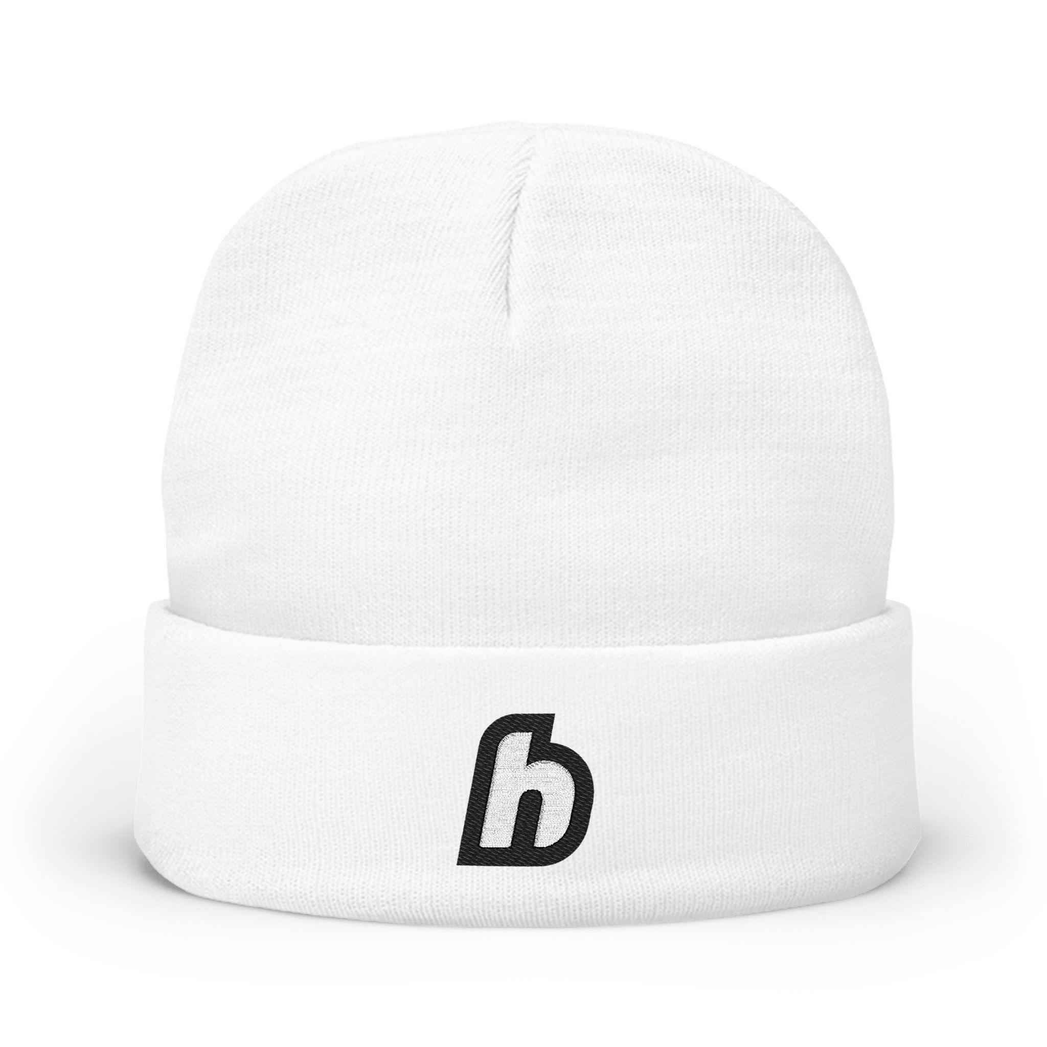Embroidered ‘h’ Knit Beanie – Minimal Logo Winter Hat - Image 17