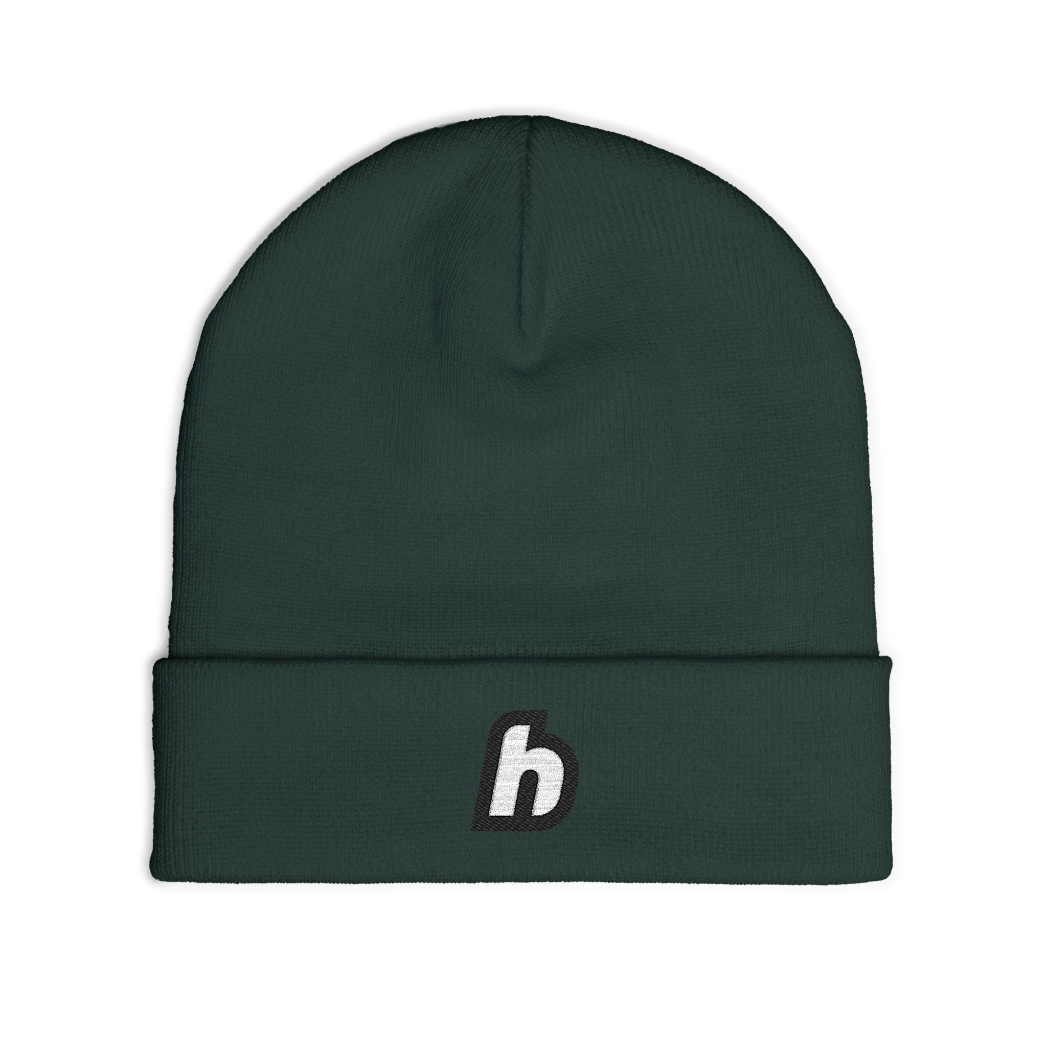Embroidered ‘h’ Knit Beanie – Minimal Logo Winter Hat - Image 11