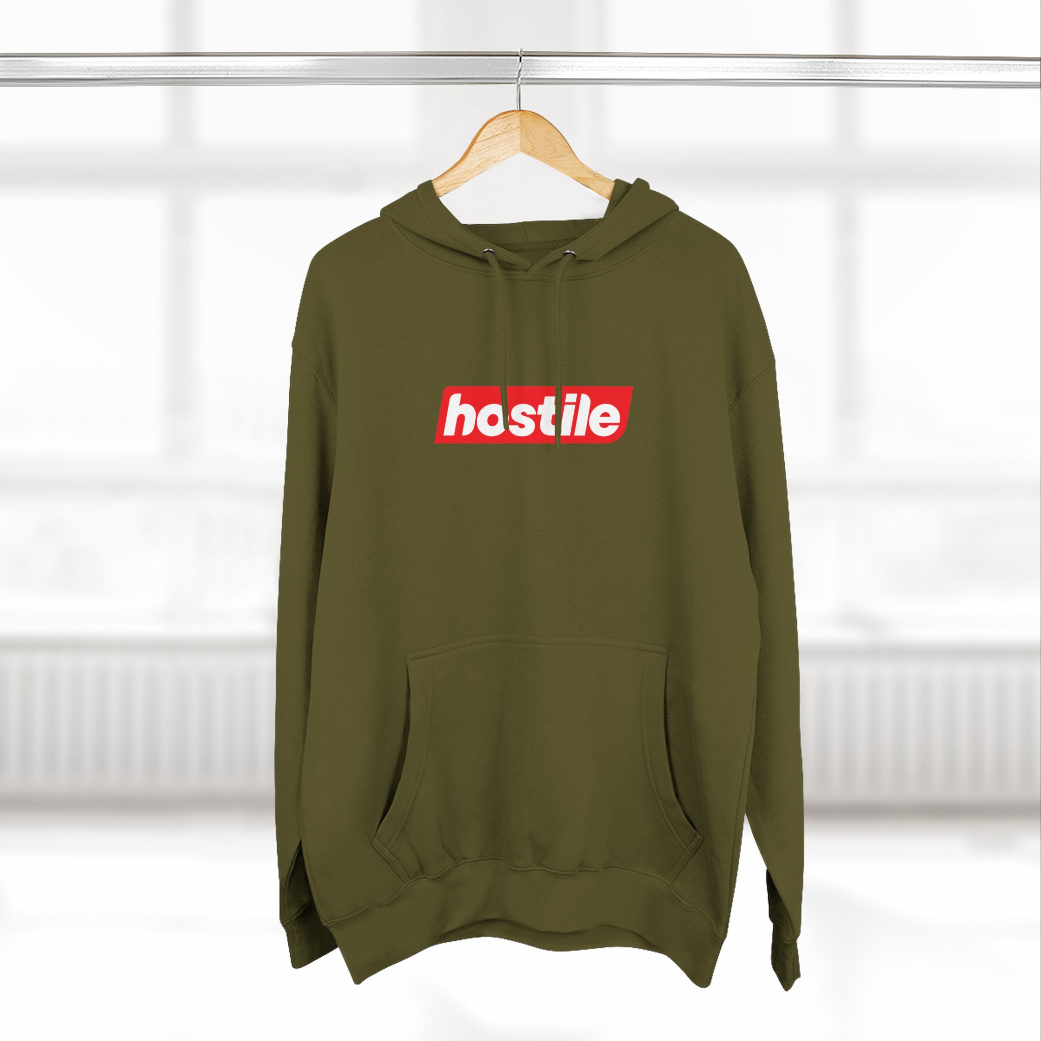 Hostile Logo Hoodie — Minimal Red Box Graphic Pullover - Image 28