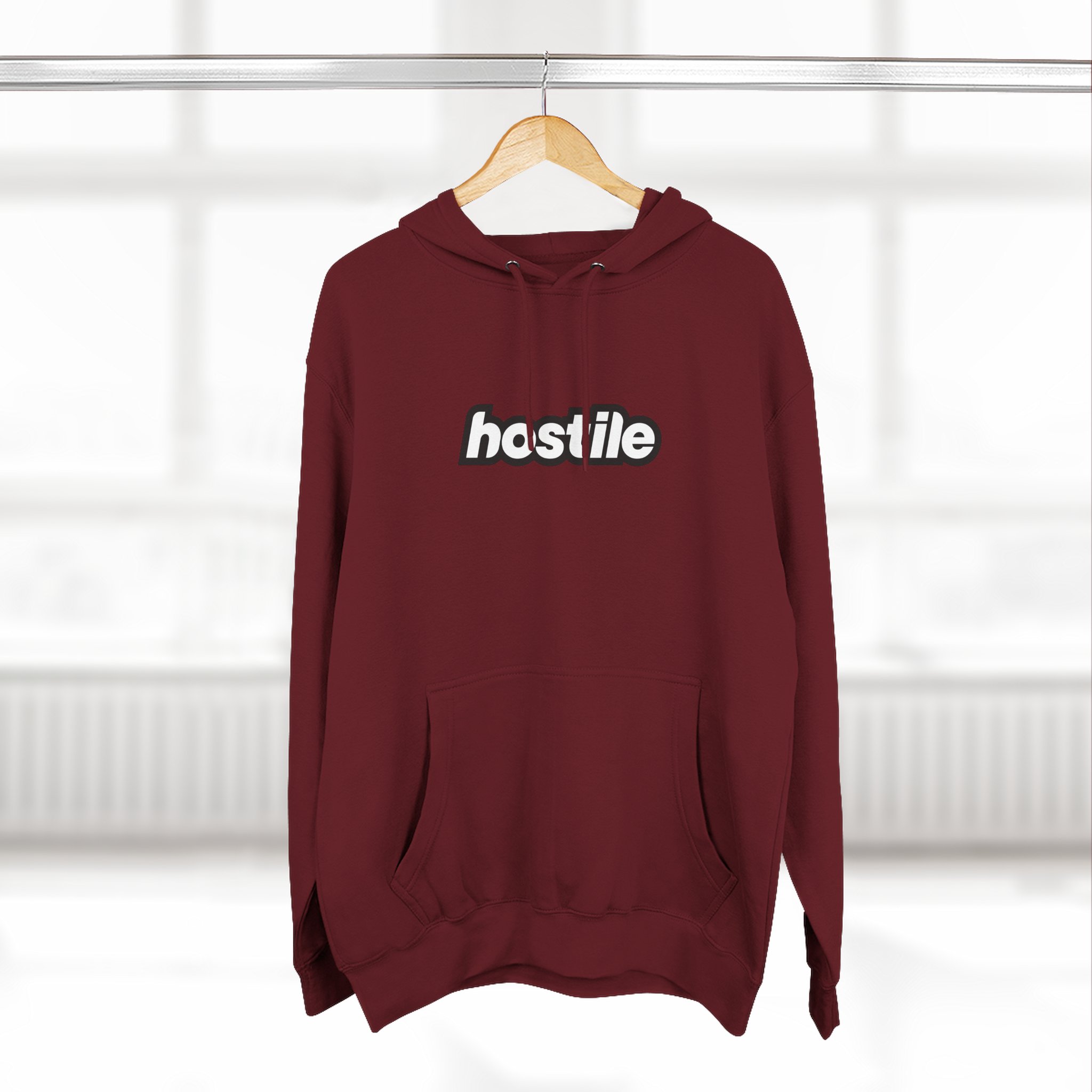Copy of Copy of Hostile Logo Hoodie — Minimal Red Box Graphic Pullover - Image 52