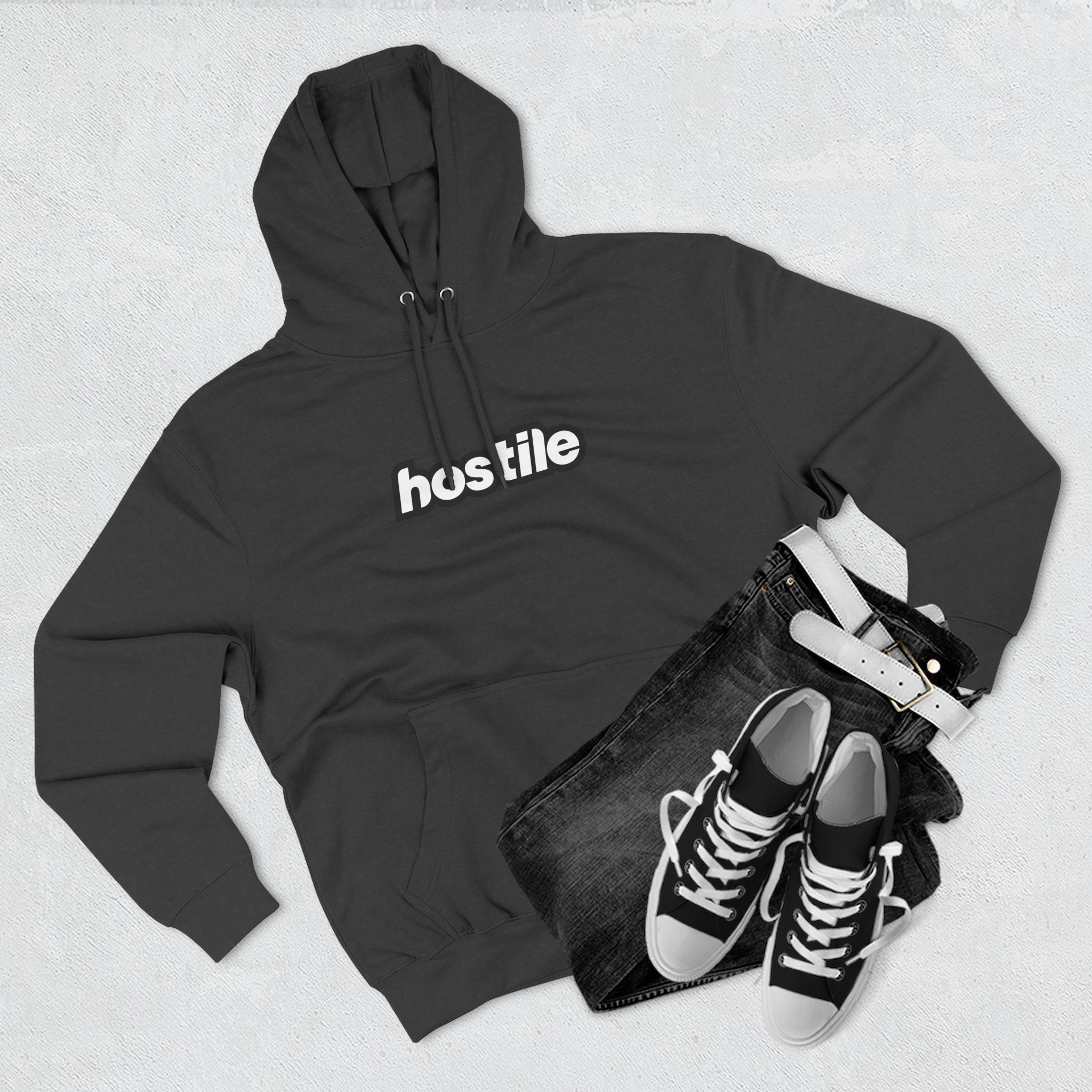 Copy of Copy of Hostile Logo Hoodie — Minimal Red Box Graphic Pullover - Image 15