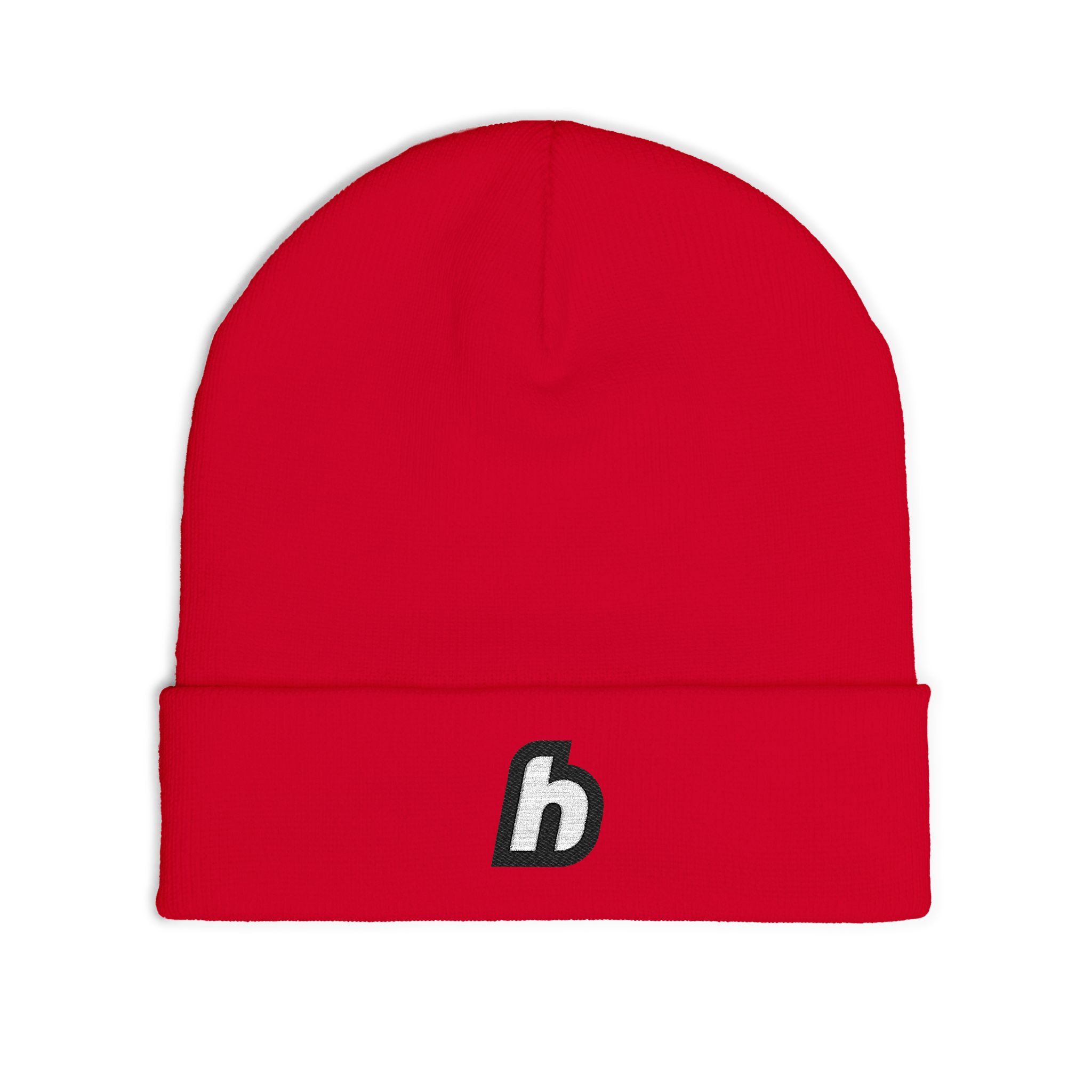Embroidered ‘h’ Knit Beanie – Minimal Logo Winter Hat - Image 23