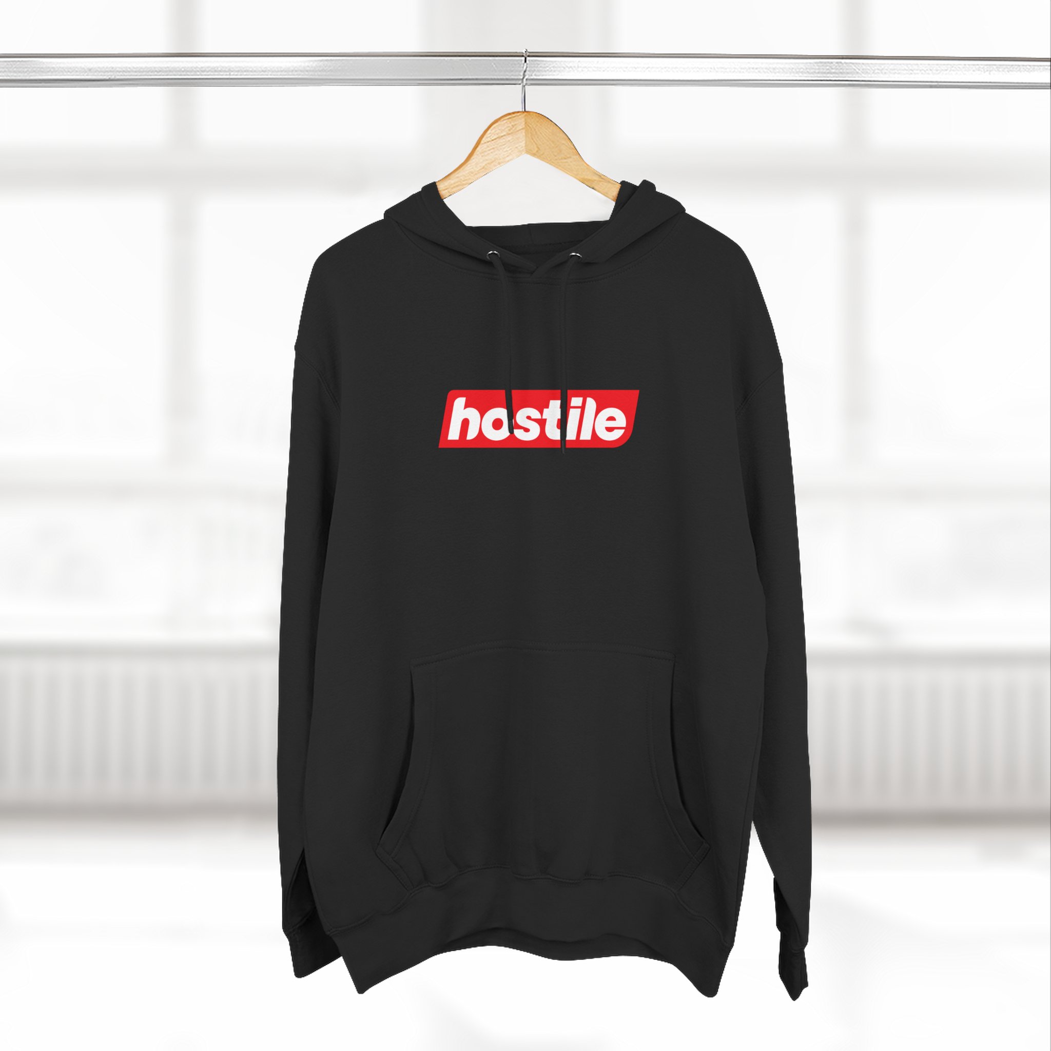Hostile Logo Hoodie — Minimal Red Box Graphic Pullover - Image 8