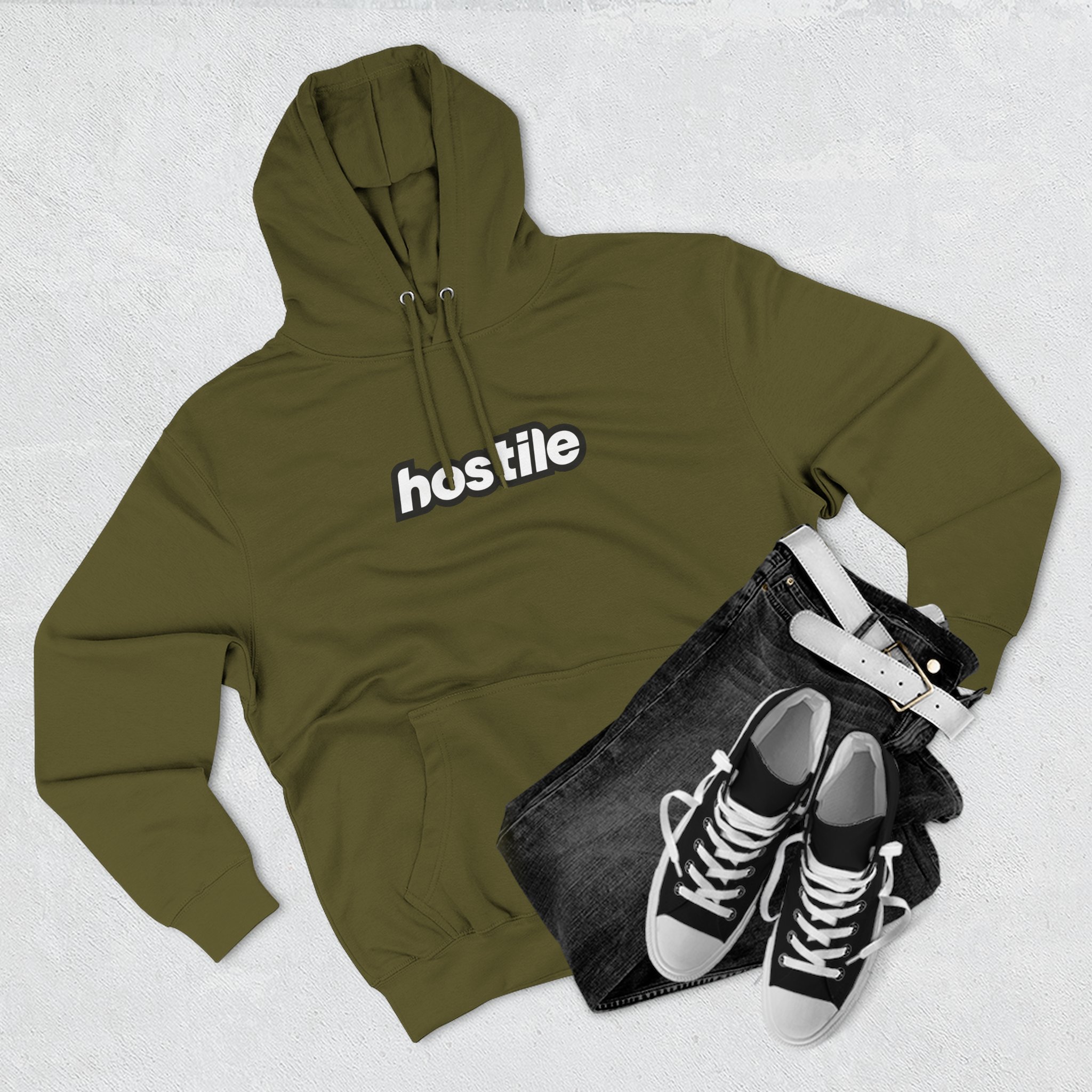 Copy of Copy of Hostile Logo Hoodie — Minimal Red Box Graphic Pullover - Image 27