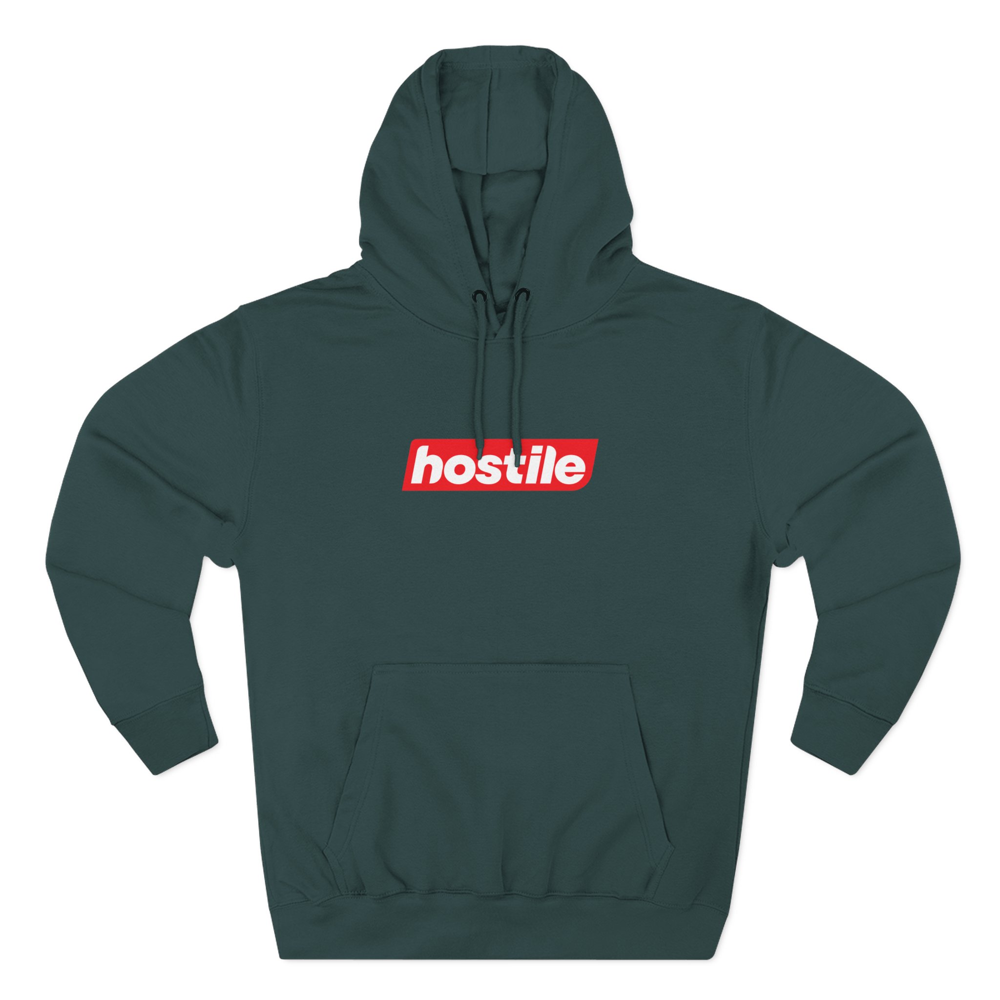 Hostile Logo Hoodie — Minimal Red Box Graphic Pullover - Image 33