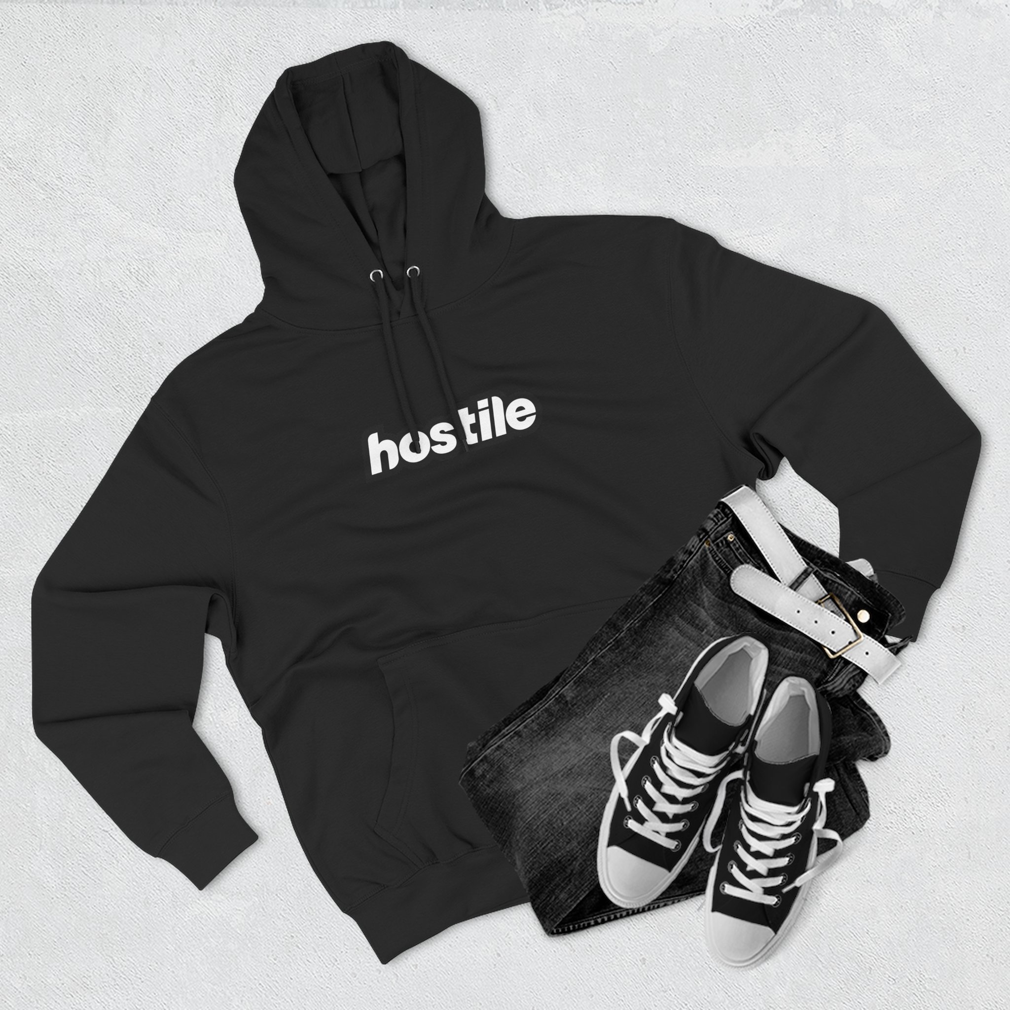 Copy of Copy of Hostile Logo Hoodie — Minimal Red Box Graphic Pullover - Image 7
