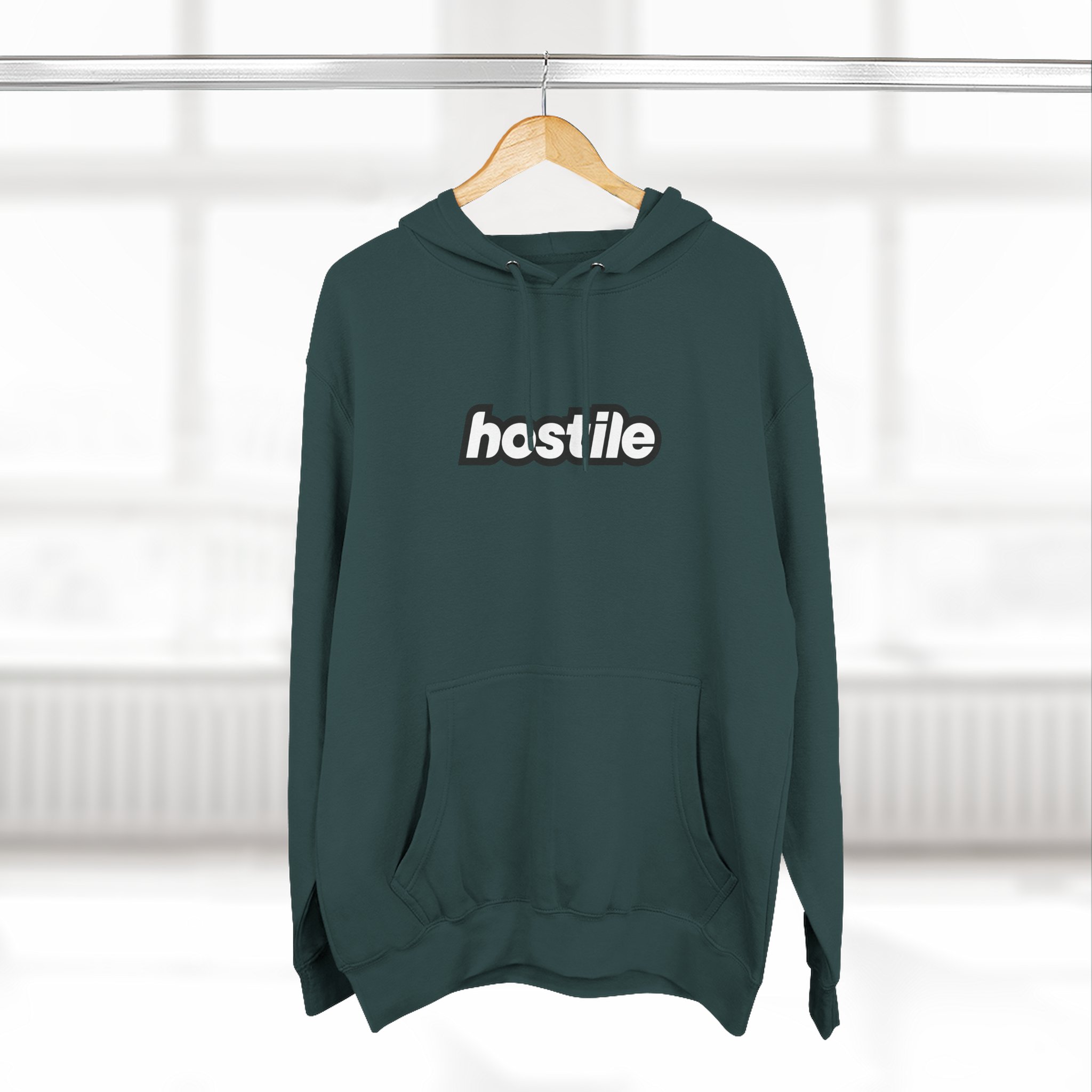 Copy of Copy of Hostile Logo Hoodie — Minimal Red Box Graphic Pullover - Image 36