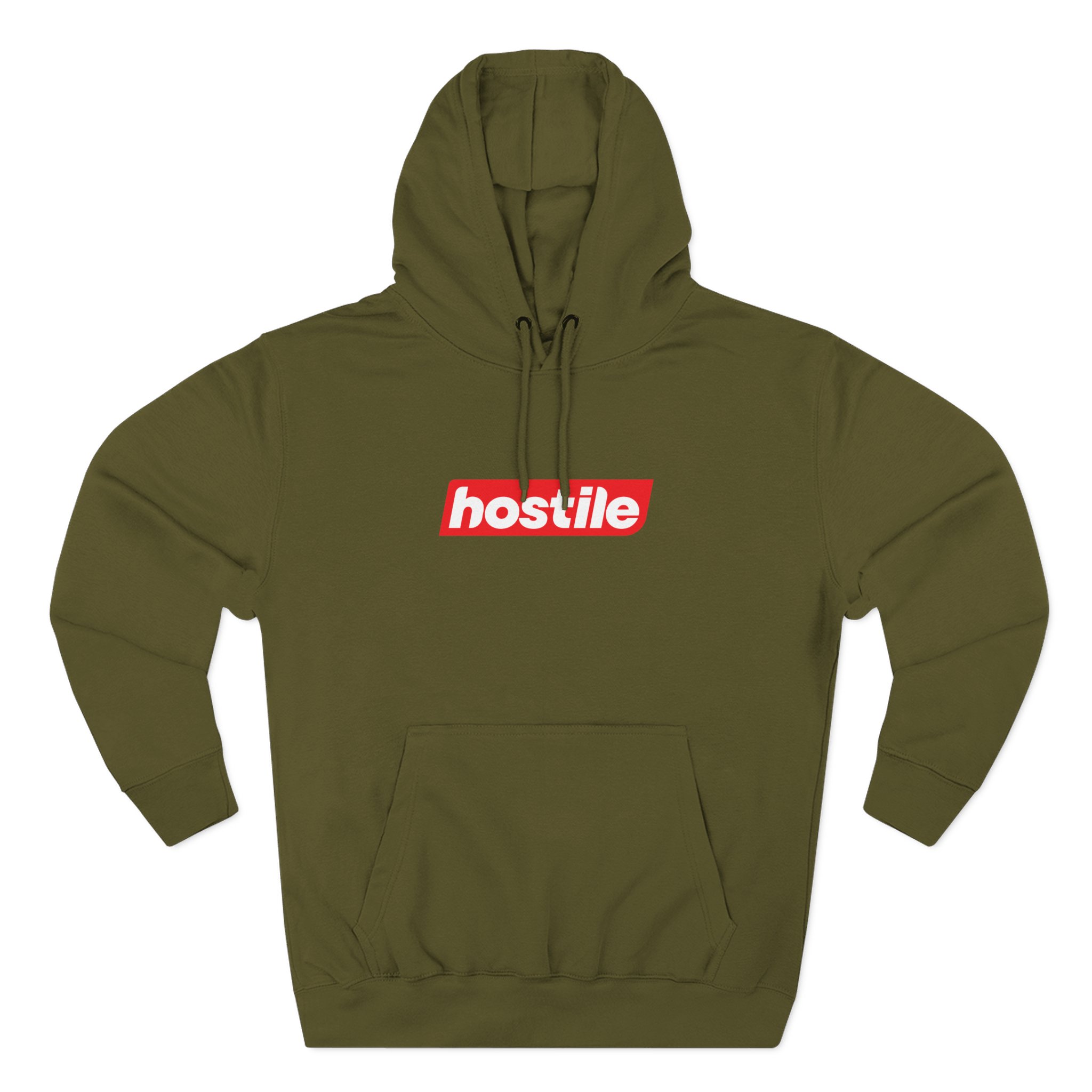 Hostile Logo Hoodie — Minimal Red Box Graphic Pullover - Image 25