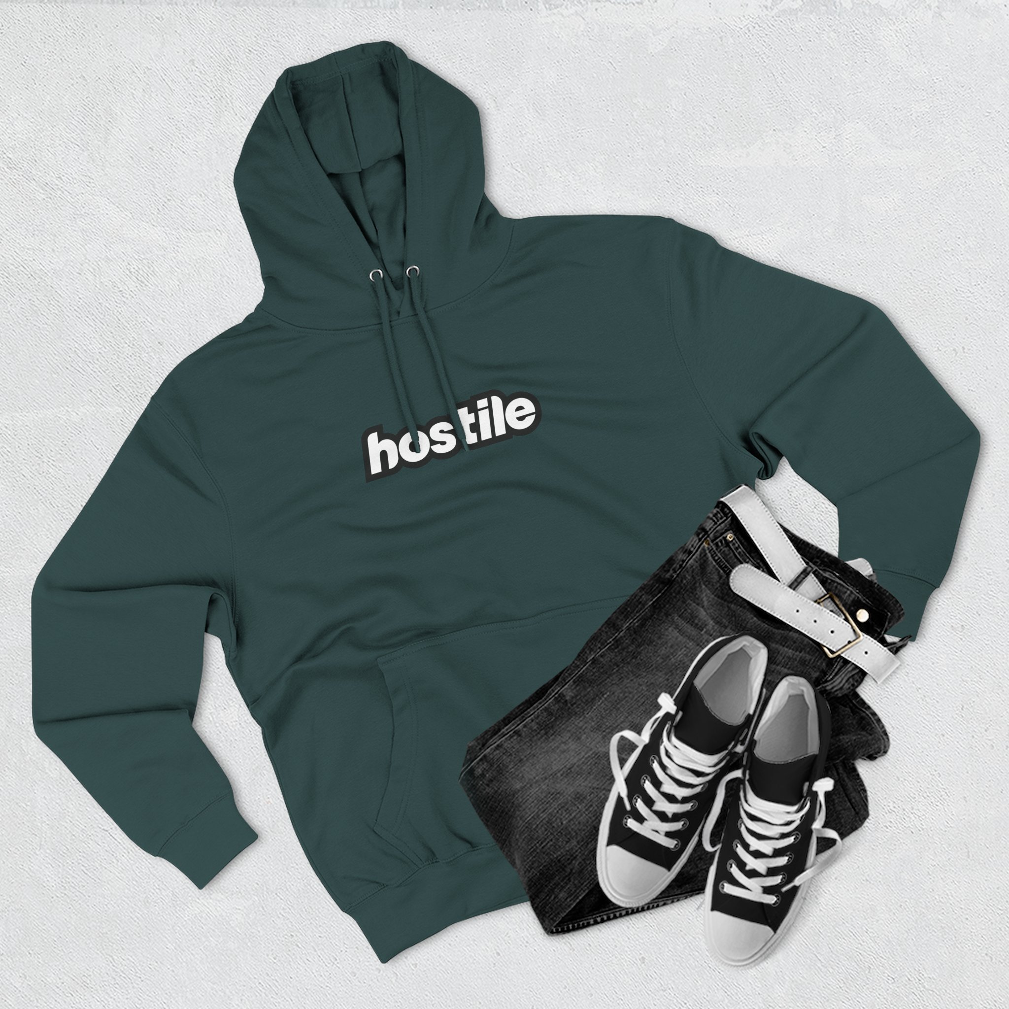 Copy of Copy of Hostile Logo Hoodie — Minimal Red Box Graphic Pullover - Image 35