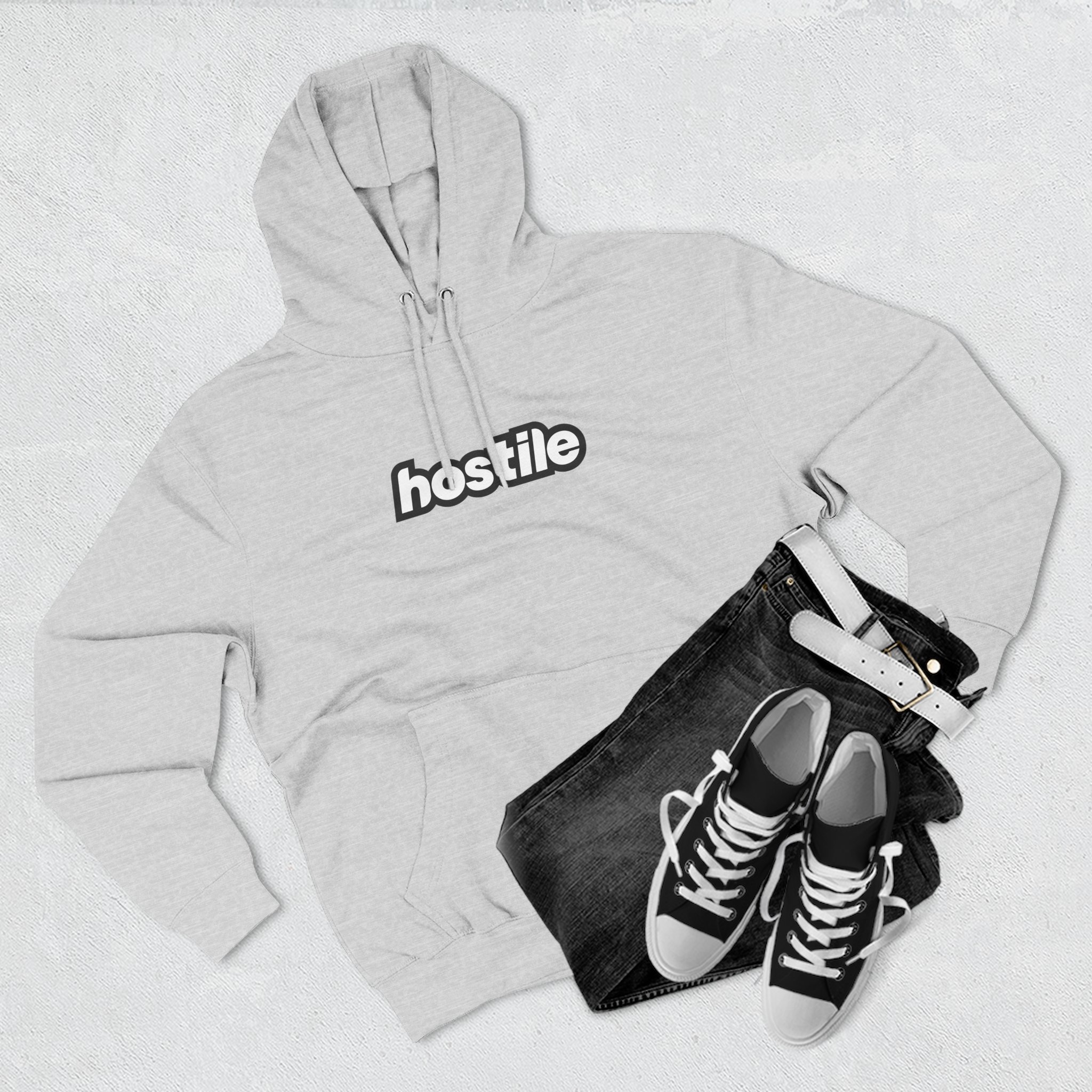 Copy of Copy of Hostile Logo Hoodie — Minimal Red Box Graphic Pullover - Image 11