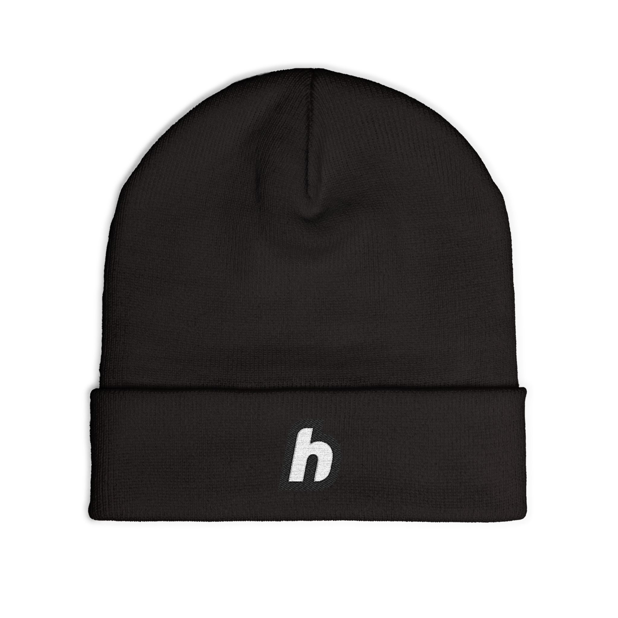 Embroidered ‘h’ Knit Beanie – Minimal Logo Winter Hat - Image 7